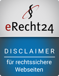 eRecht24-Siegel Disclaimer blau